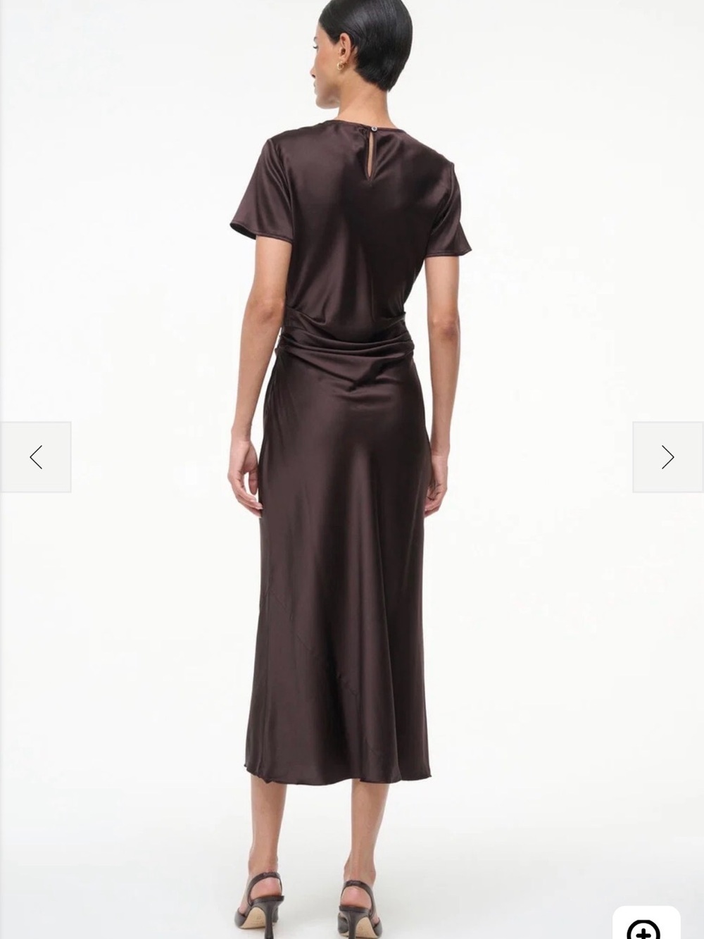 NWT Staud Marcel Silk Dress, earth, size 8 - Picture 2 of 5